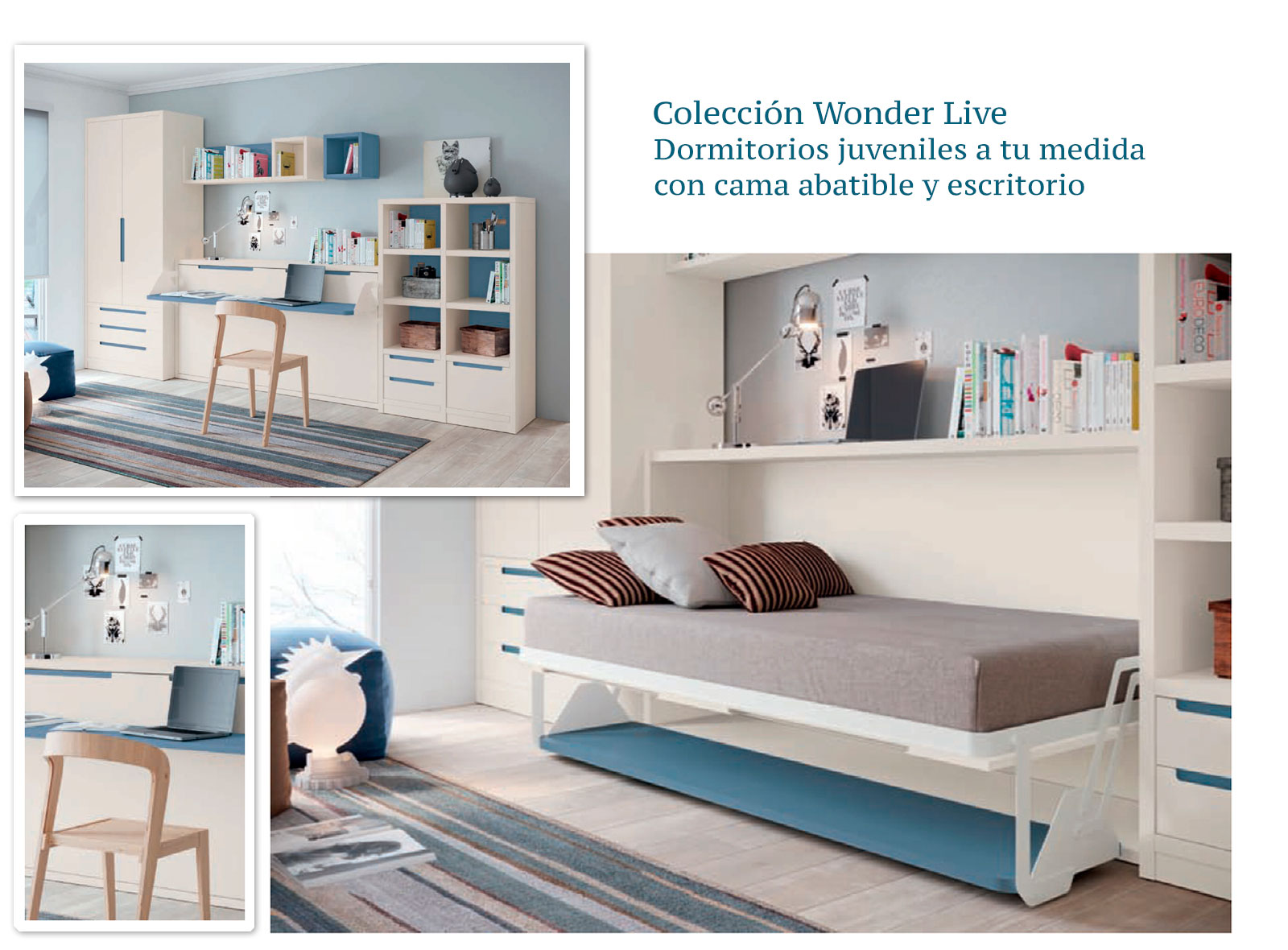 Dormitorio juvenil con cama abatible Muebles Toscana