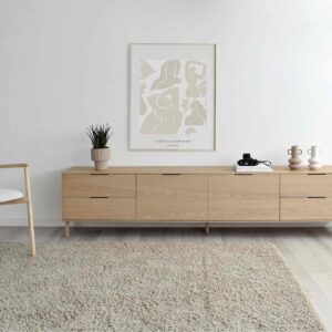 MUEBLE TV DISEÑO NÓRDICO BLANCO MATE – ROBLE NATURAL (180x45x50cm)