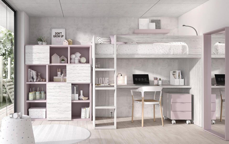 Litera con escritorio 50 Mood Kids_Muebles Toscana