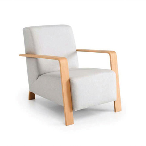 Butaca moderna con brazos y patas en madera | Muebles Toscana