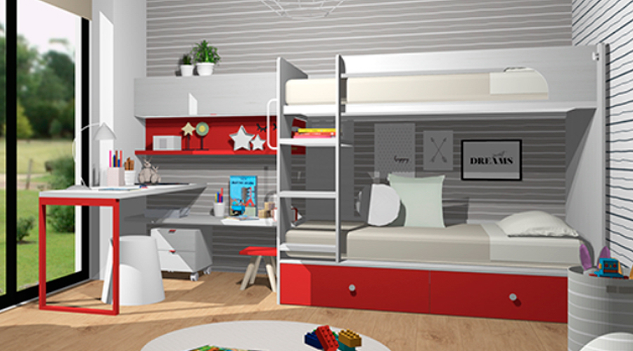 Proyecto 3D Muebles Toscana Dormitorio infantil juvenil