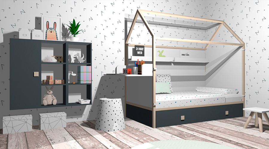 Proyecto 3D Muebles Toscana Dormitorio infantil 2